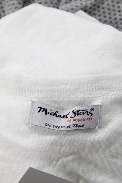 Michael Stars Women White Sleeveless Basic Tank Supima Round Neck Size One Size