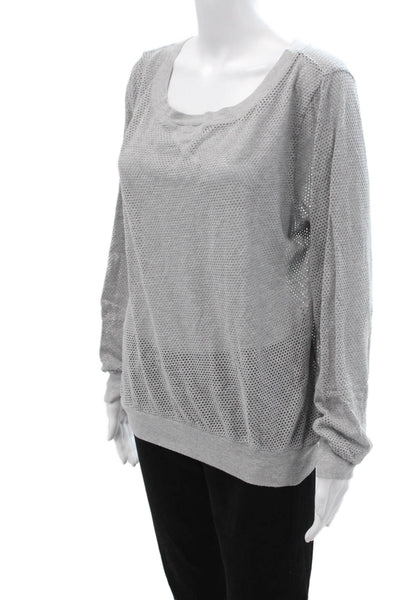 Michael Stars Womens Pullover Gray Long Sleeve Round Neck Size One Size