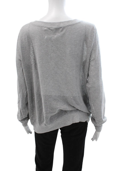 Michael Stars Womens Pullover Gray Long Sleeve Round Neck Size One Size