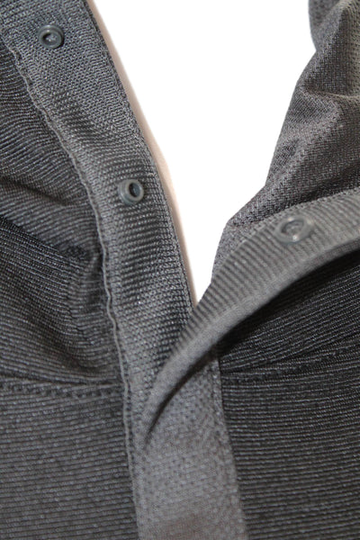 Nike Women Henley Hoodie Black Graphic Long Sleeve High Neck Snap Size L