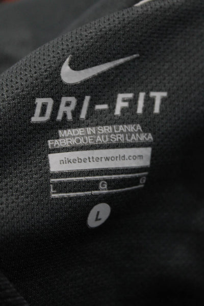 Nike Women Henley Hoodie Black Graphic Long Sleeve High Neck Snap Size L