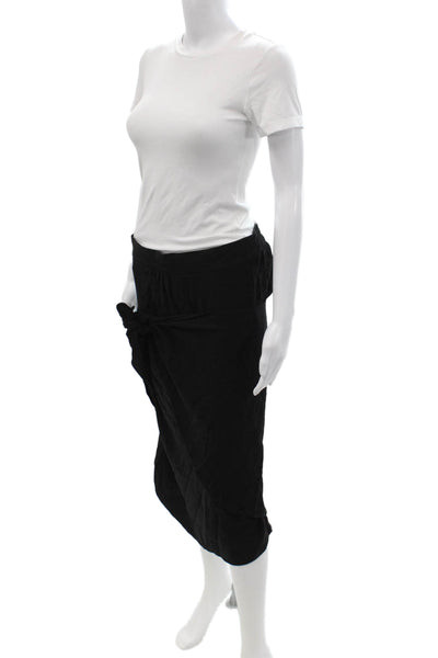 Drew Womens Wrap Midi Skirt Black Size S
