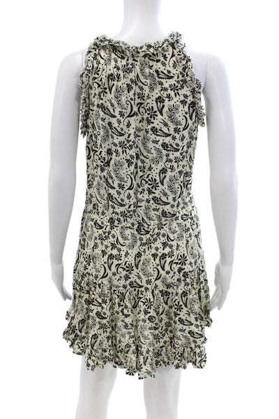 Cool Change Women Sundress Beige Floral Rayon Sleeveless V Neck Size S