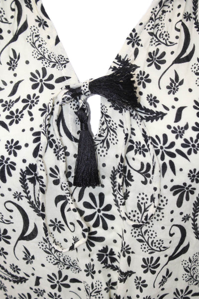 Cool Change Women Sundress Beige Floral Rayon Sleeveless V Neck Size S
