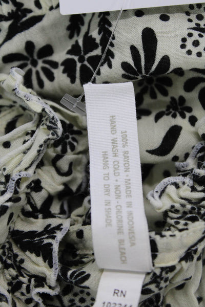 Cool Change Women Sundress Beige Floral Rayon Sleeveless V Neck Size S