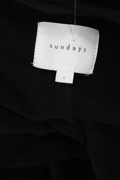 Sundays Women Shift Dress Black V Neck Short Sleeve Size 1