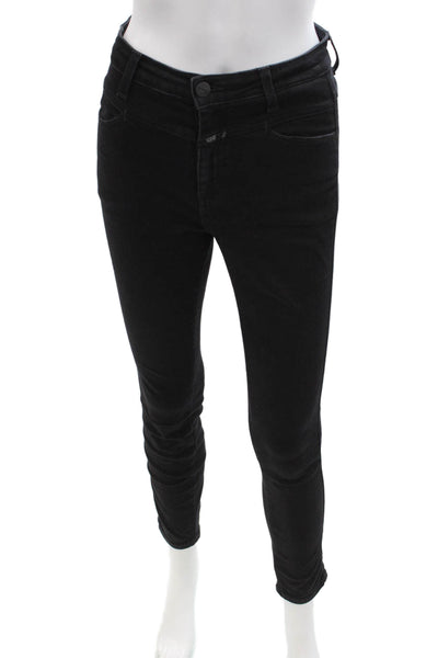 Closed Women Skinny Ankle Jeans Black Button Cotton Elastane Size 26