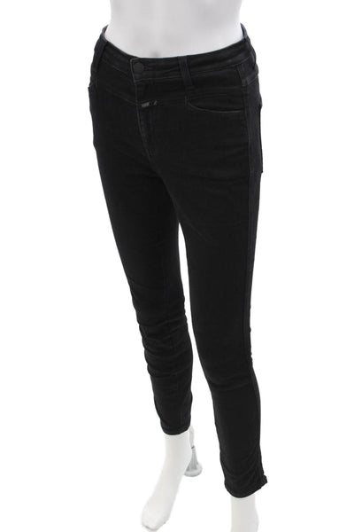 Closed Women Skinny Ankle Jeans Black Button Cotton Elastane Size 26