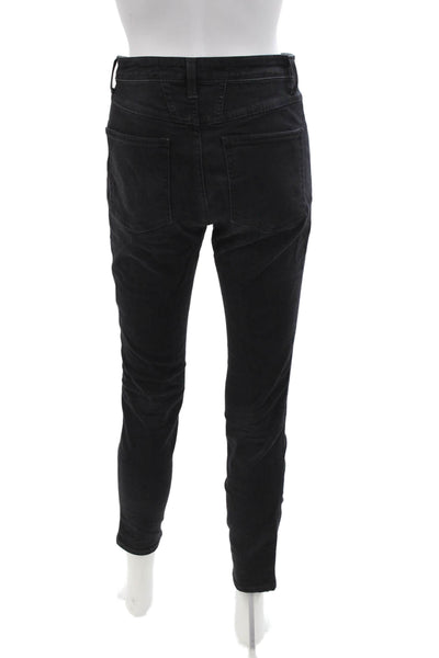 Closed Womens Skinny Ankle Jeans Black Mid Rise Button Size 26