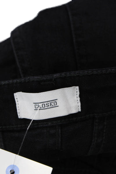 Closed Womens Skinny Ankle Jeans Black Mid Rise Button Size 26