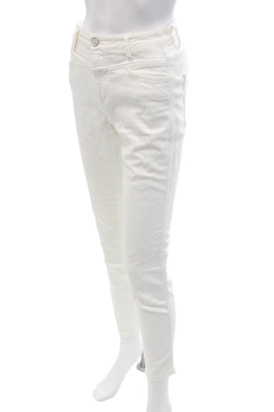 Closed Womens Ankle Cropped Mid Rise White Jeans Size 27