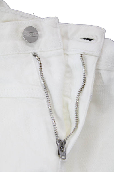 Closed Womens Ankle Cropped Mid Rise White Jeans Size 27