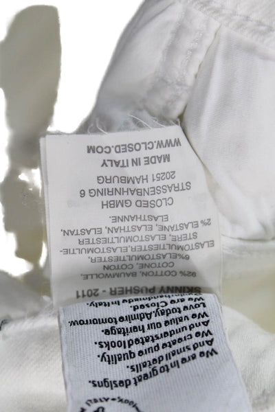 Closed Womens Ankle Cropped Mid Rise White Jeans Size 27