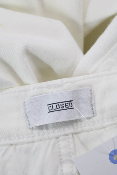 Closed Womens Ankle Cropped Mid Rise White Jeans Size 27