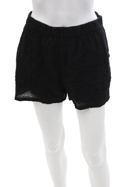 Sundays Unisex Black Cotton Solid Beach Shorts Size 1