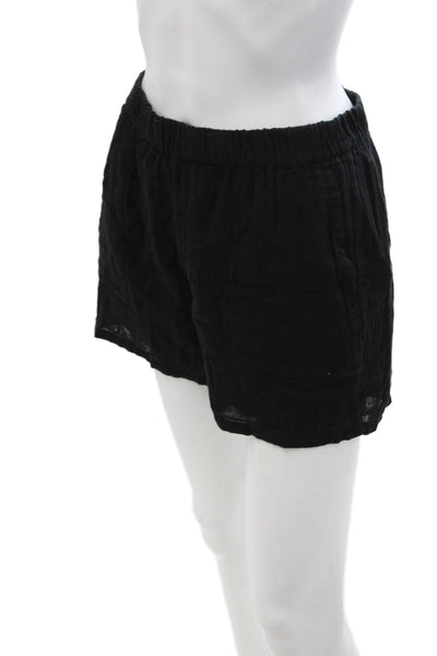 Sundays Unisex Black Cotton Solid Beach Shorts Size 1