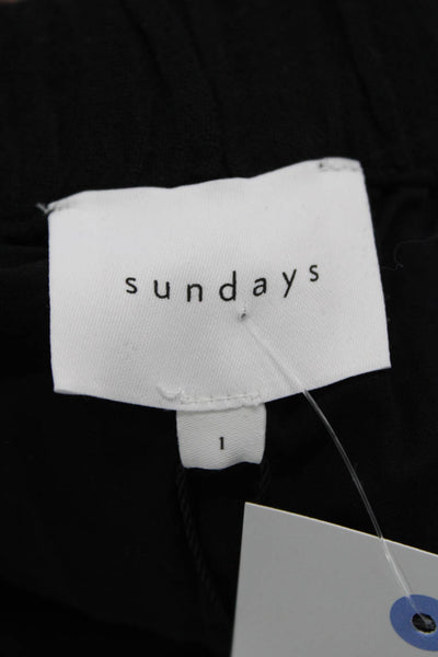 Sundays Unisex Black Cotton Solid Beach Shorts Size 1