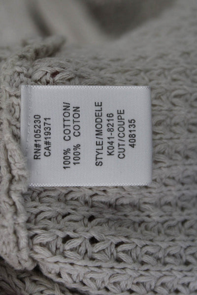 Joie Women Pullover Sweater Beige 100% Cotton Long Sleeve Round Neck Size M