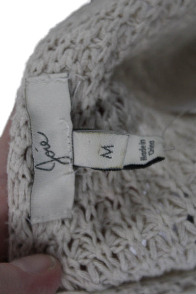 Joie Women Pullover Sweater Beige 100% Cotton Long Sleeve Round Neck Size M
