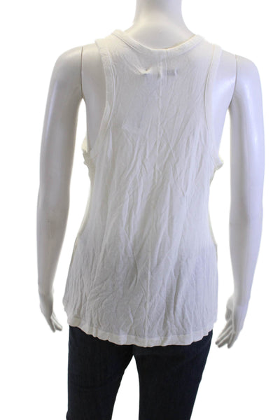 Rag & Bone Jean Women Sleeveless Basic White Tank Size L