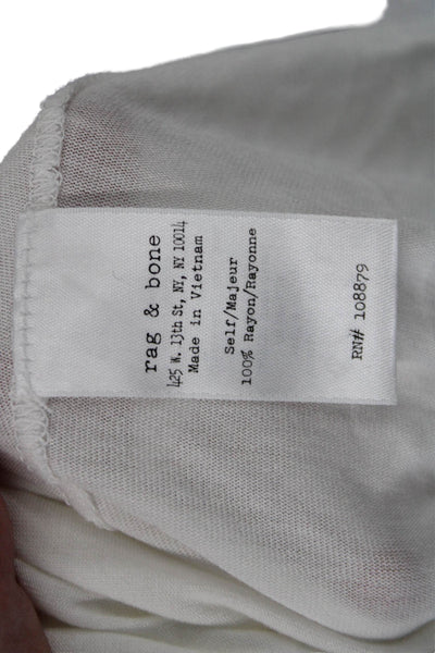 Rag & Bone Jean Women Sleeveless Basic White Tank Size L