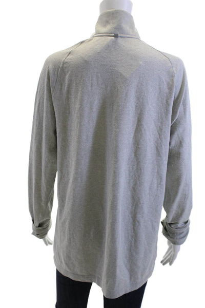 Nike Unisex Pullover Mock Neck Zip Gray Long Sleeve Sports Sweatshirt Size L