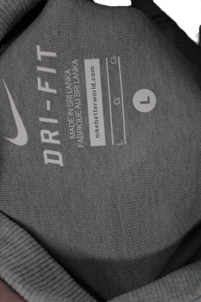 Nike Unisex Pullover Mock Neck Zip Gray Long Sleeve Sports Sweatshirt Size L