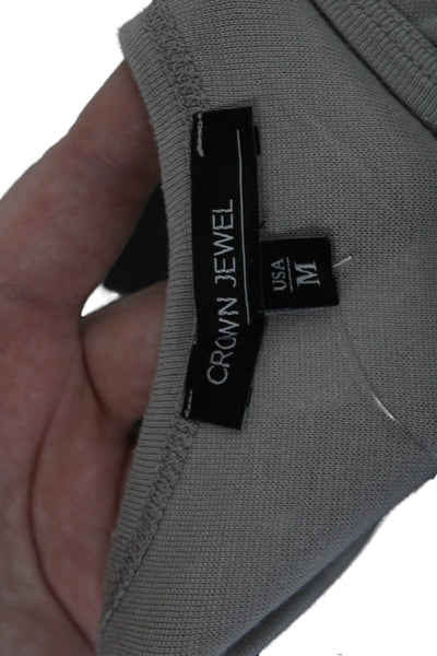 Crown Jewel Women Basic Gray Rayon Sleeveless Tank Size M