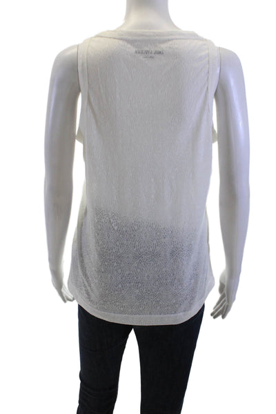 Zadig & Voltaire Women Basic White Sleeveless Tank Polyester Cotton Size M