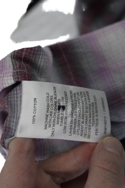 Joes Jeans Womens Purple Plaid Collared Cotton Long Sleeve Button-Up 90s Size M