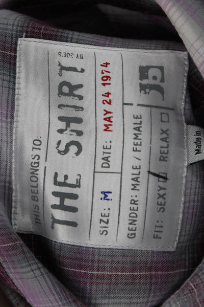 Joes Jeans Womens Purple Plaid Collared Cotton Long Sleeve Button-Up 90s Size M