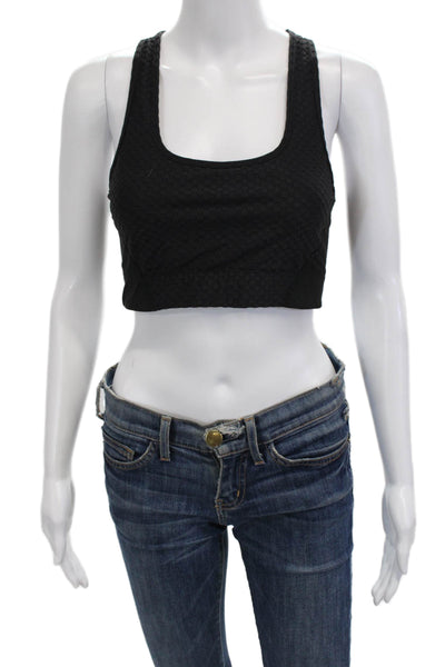 ALALA Womens Woven Sports Bra Black Size Small