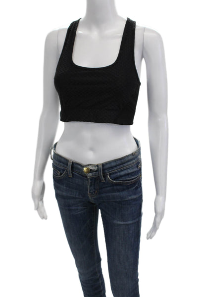 ALALA Womens Woven Sports Bra Black Size Small