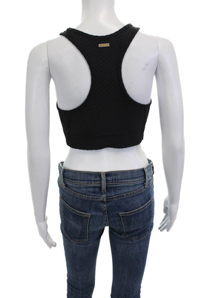 ALALA Womens Woven Sports Bra Black Size Small