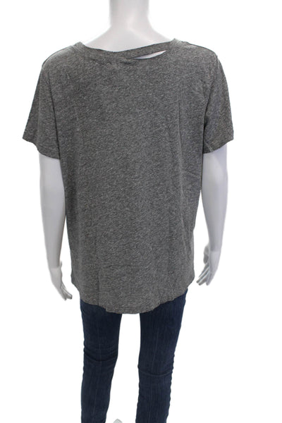 Philanthropy Womens Basic Jersey Gray Short Sleeve T Shirt Size L