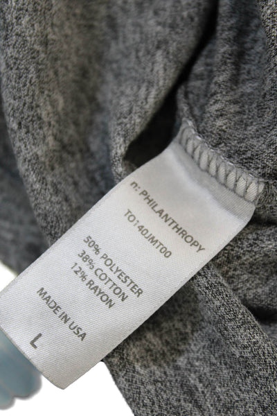Philanthropy Womens Basic Jersey Gray Short Sleeve T Shirt Size L