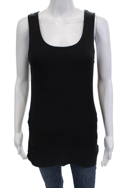 Sweaty Betty Women Basic Black Sleeveless Tank Cotton Blend Round Neck Size L