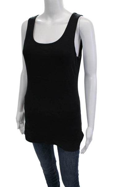 Sweaty Betty Women Basic Black Sleeveless Tank Cotton Blend Round Neck Size L