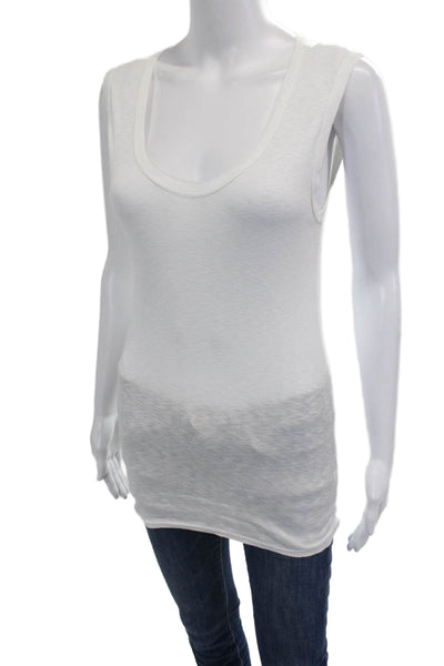 Michael Stars Women Basic Sleeveless White Tank Round Neck Size One Size