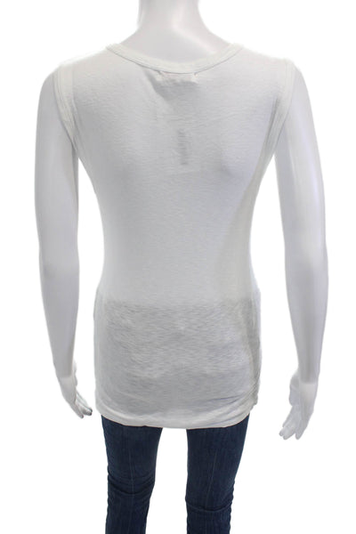 Michael Stars Women Basic Sleeveless White Tank Round Neck Size One Size
