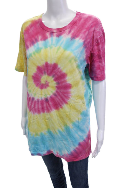 Chaser Unisex Basic Jersey T-Shirt Pink Cotton Crew Neck Short Sleeve Size L