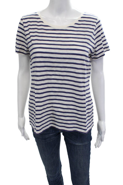 Claudie Pierlot Womens Jersey White Striped Tie Short Sleeve Tee Size 3