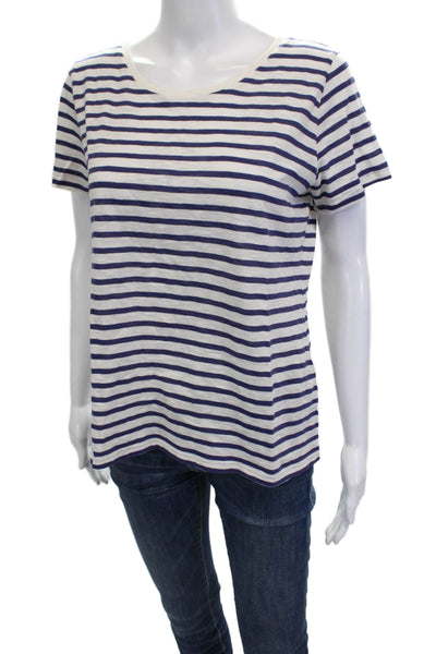 Claudie Pierlot Womens Jersey White Striped Tie Short Sleeve Tee Size 3