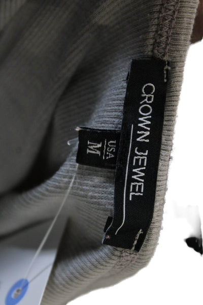 Crown Jewel Womens Basic Camisole Gray Sleeveless Size M