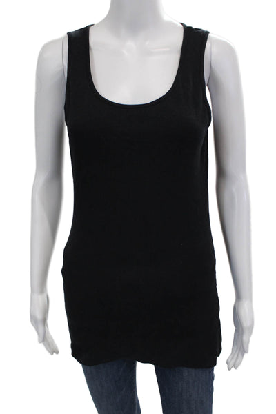 Sweaty Betty Womens Basic Black Cotton Sleeveless Tank Round Neck Size L