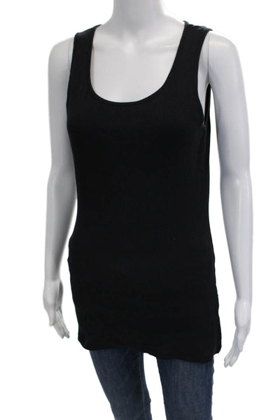 Sweaty Betty Womens Basic Black Cotton Sleeveless Tank Round Neck Size L