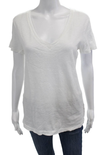 J Crew Womens Basic V-Neck Cotton Short Sleeve T-Shirt Size M