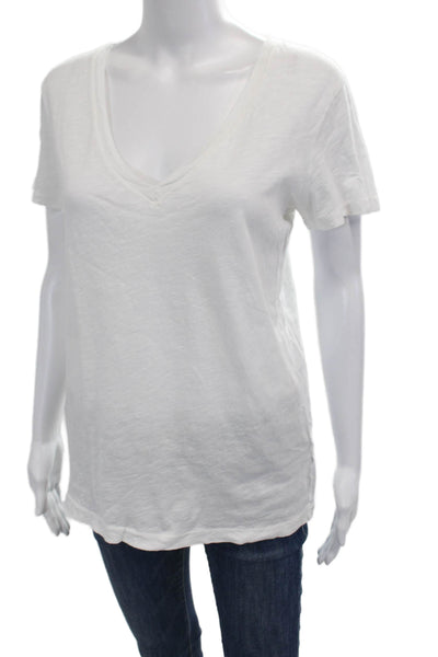 J Crew Womens Basic V-Neck Cotton Short Sleeve T-Shirt Size M