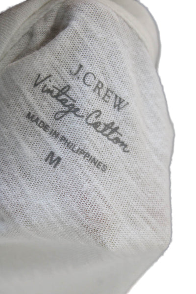 J Crew Women Basic Jersey V-Neck Short Sleeve Cotton T-Shirt White Size M