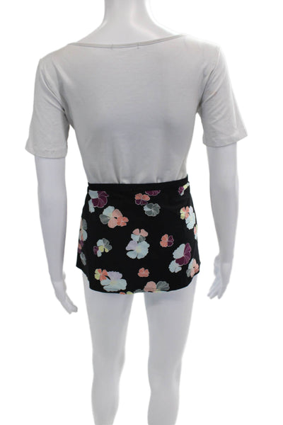 Calvin Klein Women Mini Black Floral Skirt Size M